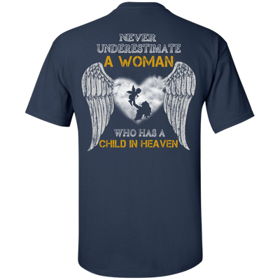 Never Undertimate A Woman Has Child In Heaven-T-Shirt & Hoodie-Classic T-Shirt-Navy