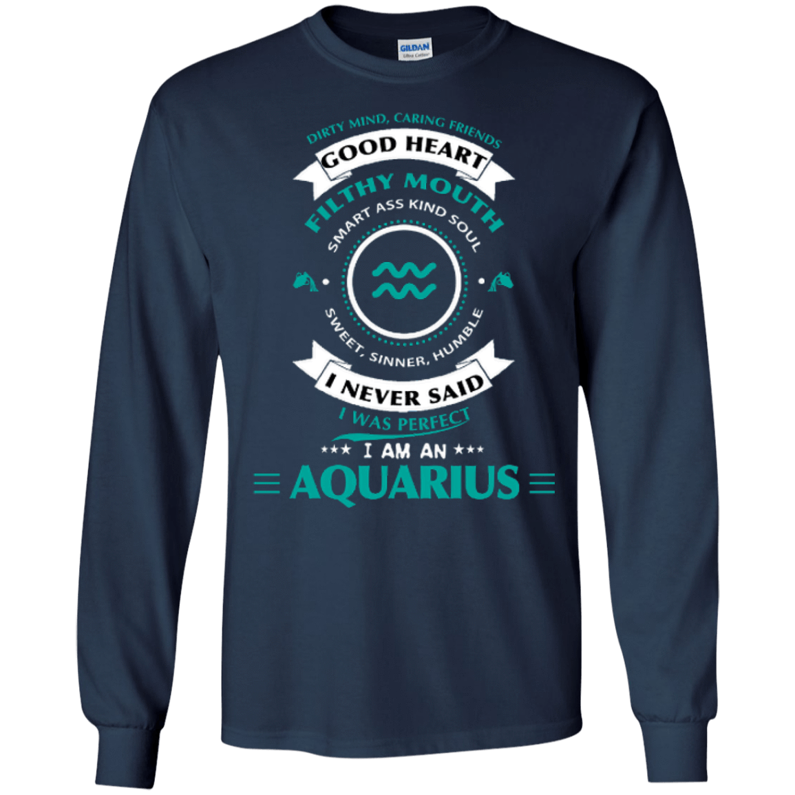 I'm An Aquarius-T-Shirt & Hoodie-Long Sleeve T-Shirt-Navy