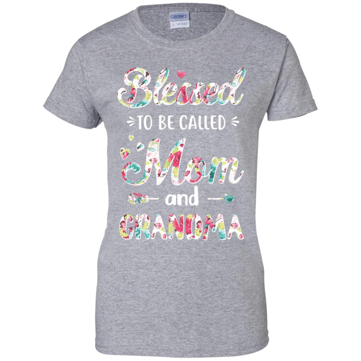 Mothers Day Gifts Blessed To Be Called Mom And Grandma-T-Shirt & Hoodie-Women's T-Shirt-Sport Grey
