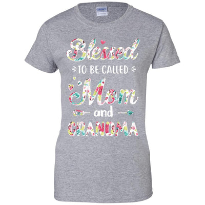 Mothers Day Gifts Blessed To Be Called Mom And Grandma-T-Shirt & Hoodie-Women's T-Shirt-Sport Grey