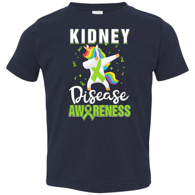 Inspirational Kidney Disease Awareness Unicorn Support Youth-Youth Shirt-Toddler T-Shirt-Navy