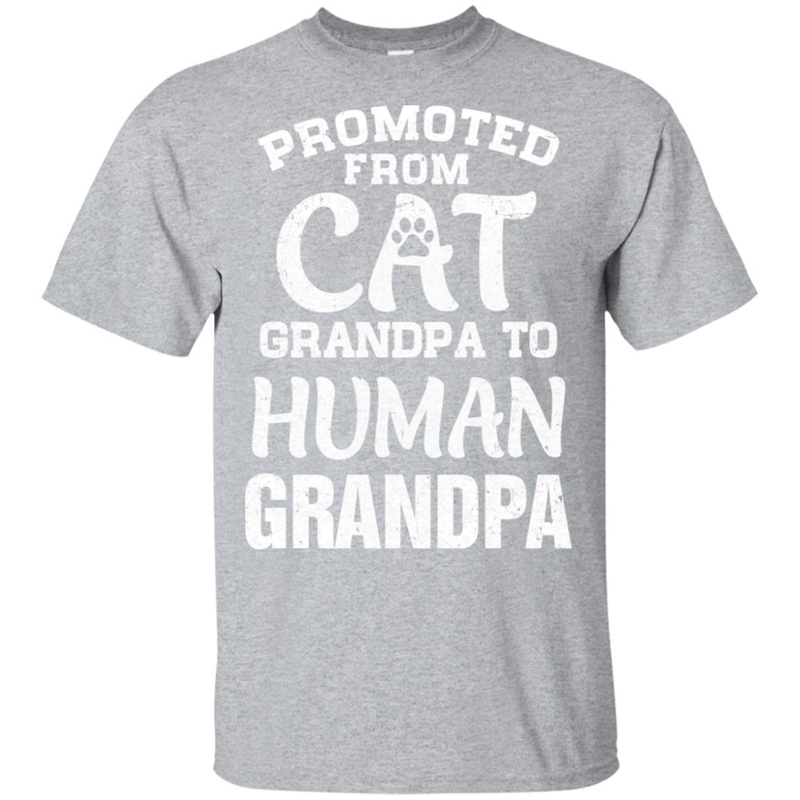 Promoted From Cat Grandpa To Human Grandpa Gifts-T-Shirt & Hoodie-Classic T-Shirt-Sport Grey