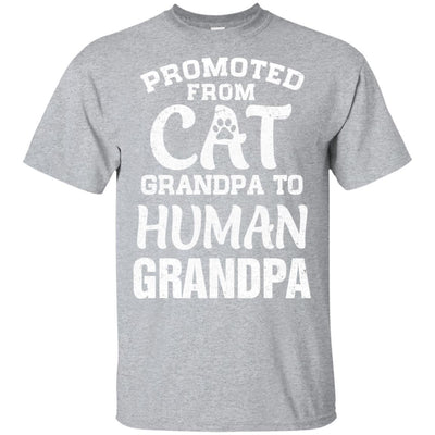 Promoted From Cat Grandpa To Human Grandpa Gifts-T-Shirt & Hoodie-Classic T-Shirt-Sport Grey