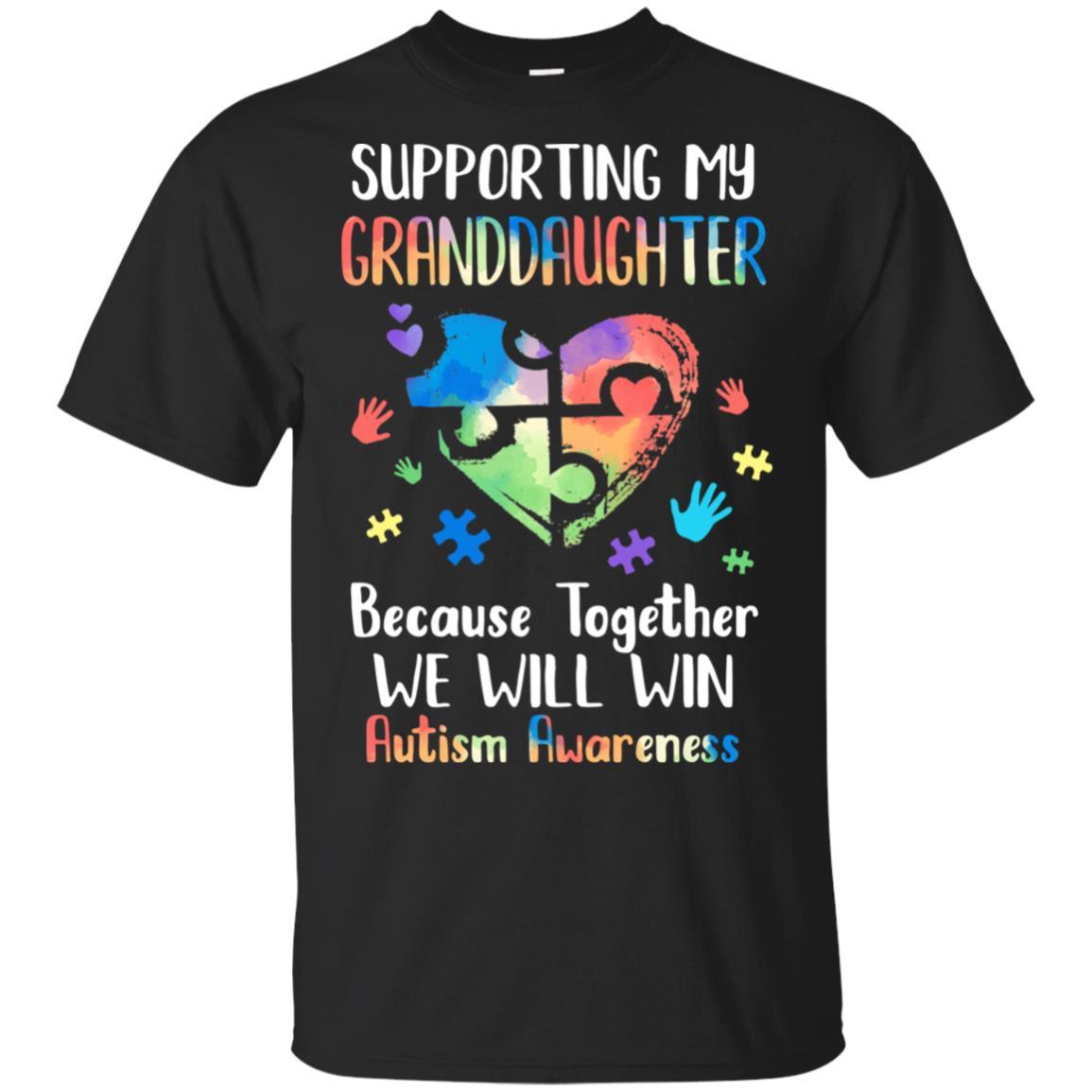 Supporting My Granddaughter Puzzle Autism Awareness Month-T-Shirt & Hoodie-Classic T-Shirt-Black