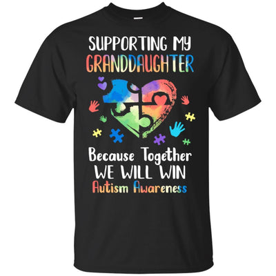 Supporting My Granddaughter Puzzle Autism Awareness Month-T-Shirt & Hoodie-Classic T-Shirt-Black