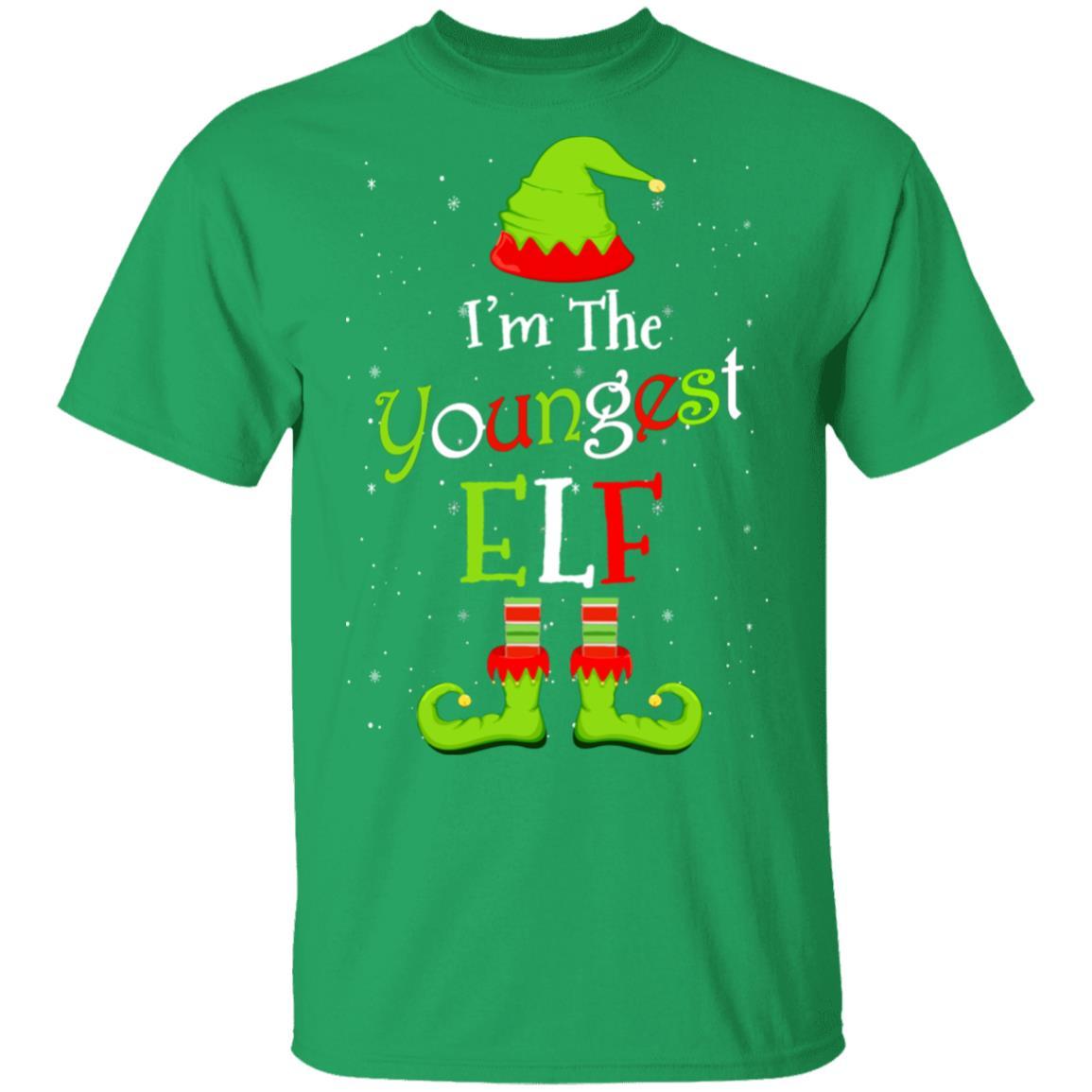 I'm The Youngest Elf Family Matching Funny Christmas Group Gift-T-Shirt & Sweatshirt-Classic T-Shirt-Irish Green