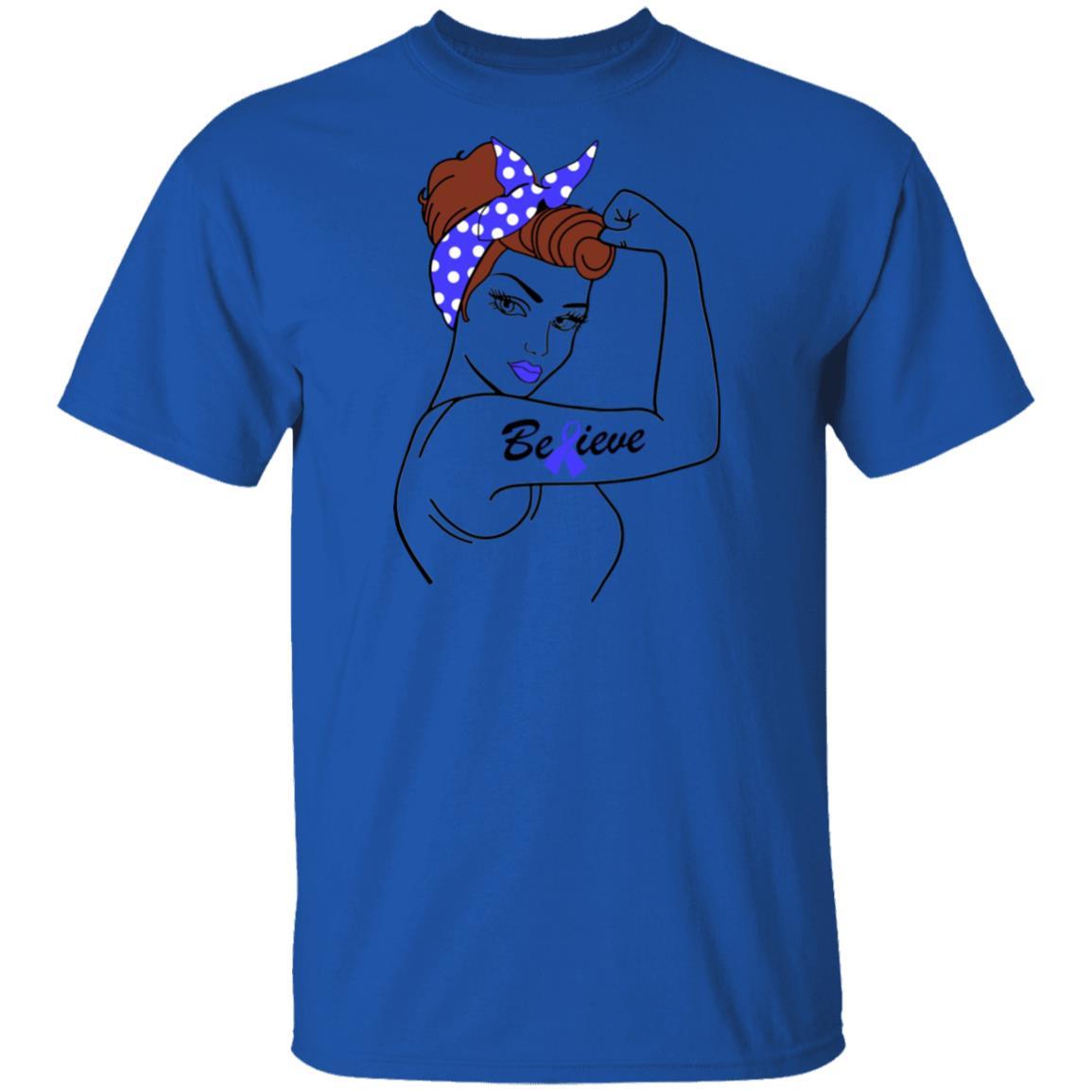 Support Prostate Colon Cancer Awareness Warrior Believe-T-Shirt & Hoodie-Classic T-Shirt-Royal