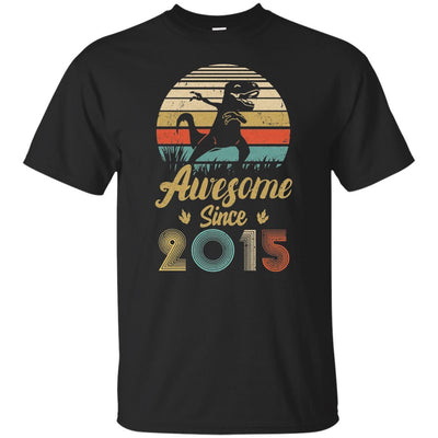 Awesome Since 2015 6th Years Old Dinosaur Birthday Gift Youth-Youth Shirt-Youth T-Shirt-Black