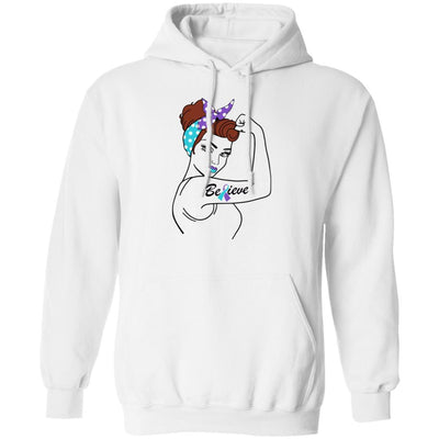 Support Suicide Prevention Awareness Warrior Believe-T-Shirt & Hoodie-Pullover Hoodie-White