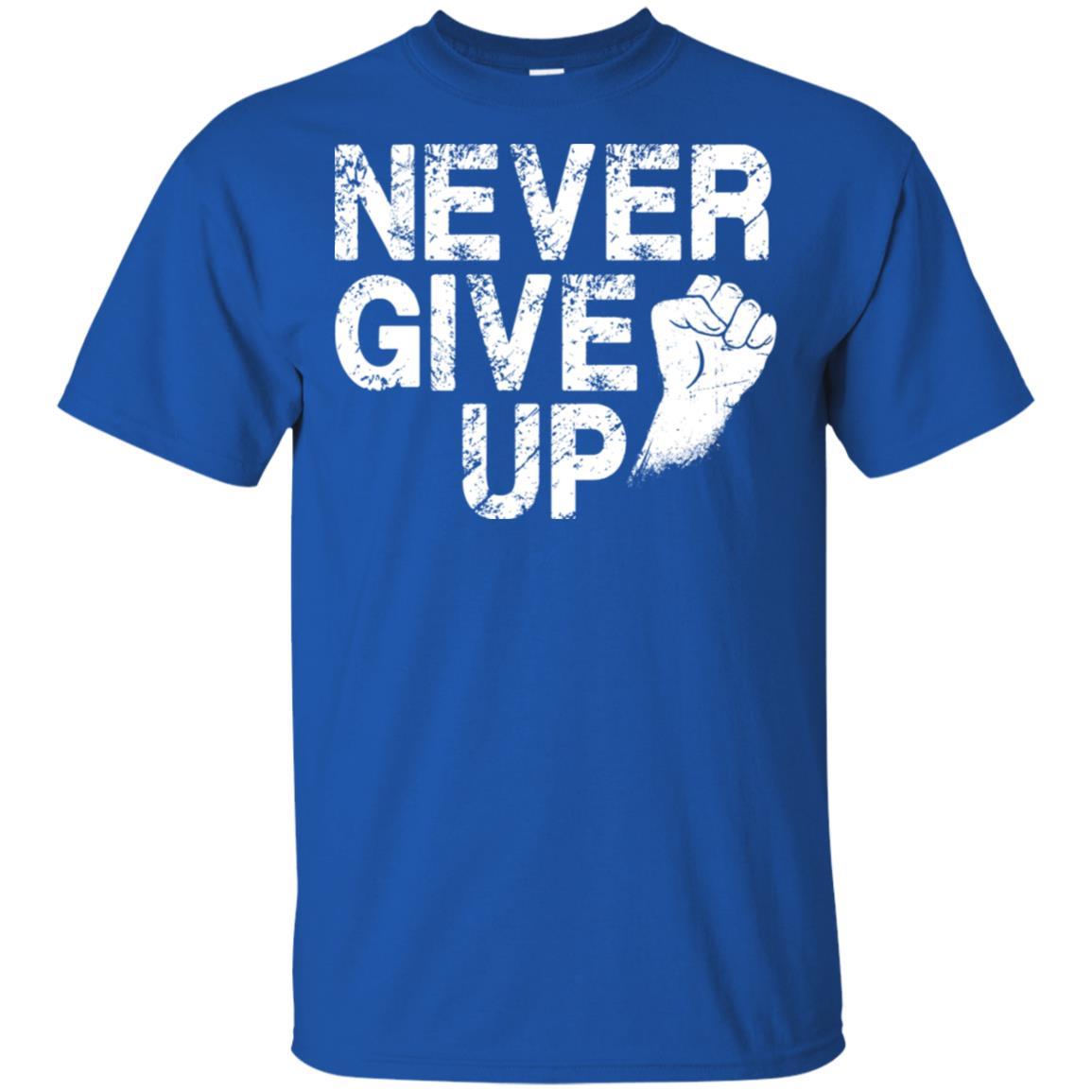 Never Give Up Motivational Soccer Football-T-Shirt & Hoodie-Classic T-Shirt-Royal
