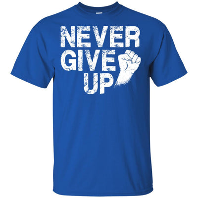 Never Give Up Motivational Soccer Football-T-Shirt & Hoodie-Classic T-Shirt-Royal