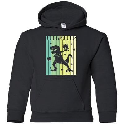 Happy St Pat Rex Day Dinosaur T-Rex Kids Patricks Day Youth-Youth Shirt-Youth Pullover Hoodie-Black