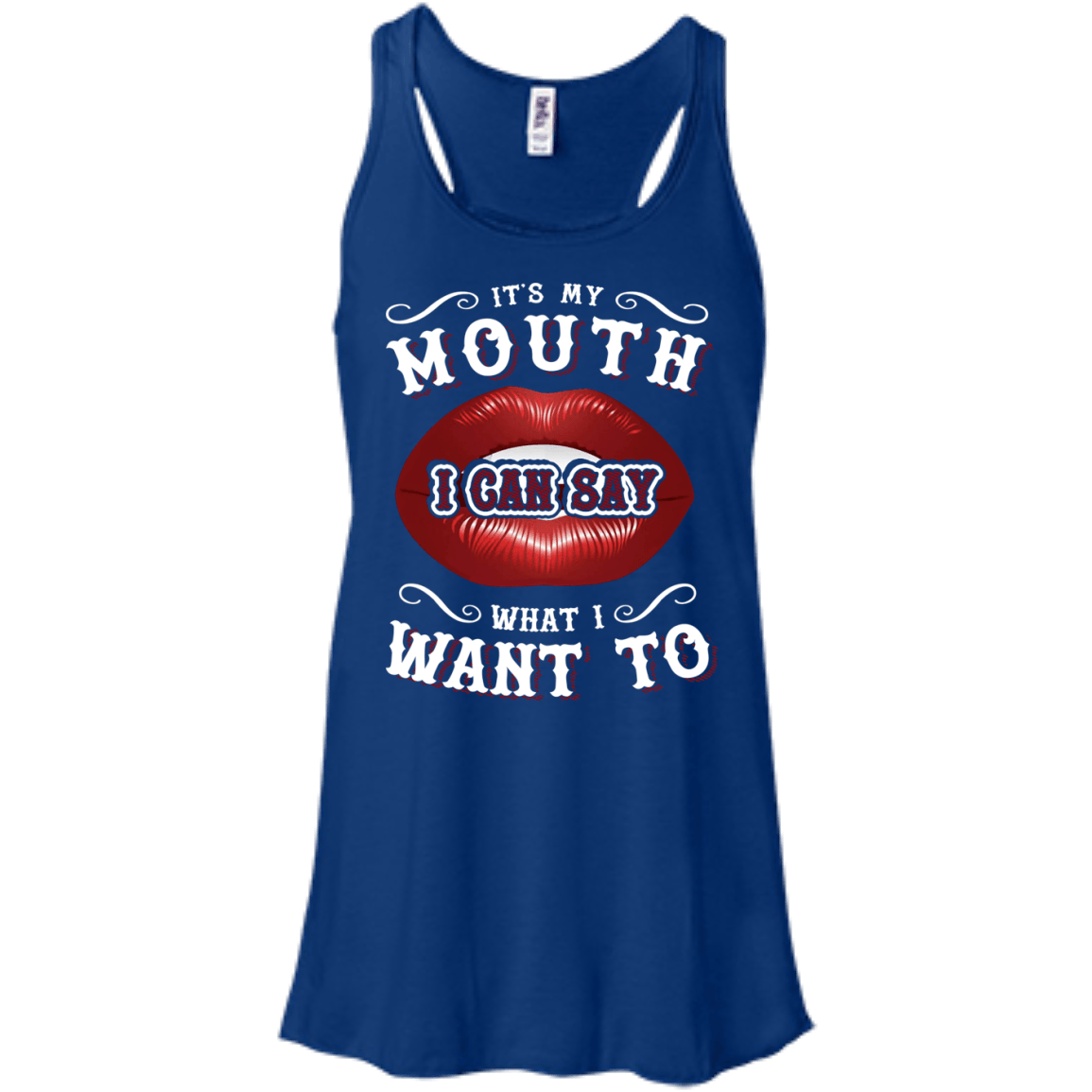 It's My Mouth-T-Shirt & Hoodie-Women's Flowy Racerback Tank-True Royal