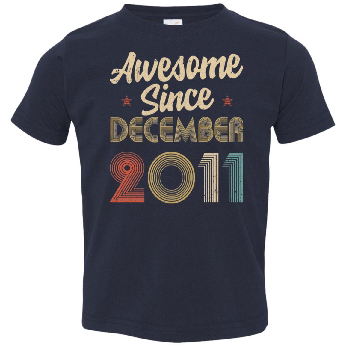 Awesome Since December 2011 Vintage 10th Birthday Gifts Youth-Youth Shirt-Toddler T-Shirt-Navy