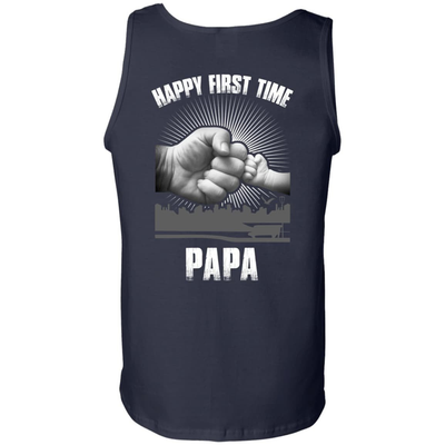 HAPPY FIRST TIME PAPA-T-Shirt & Hoodie-Unisex Tank-Navy