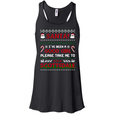 Santa I've Been A Good Girl Please Take Me To Scottsdale-T-Shirt & Hoodie-Women's Flowy Racerback Tank-Black