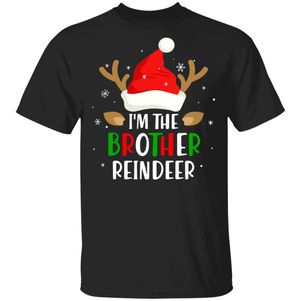 I'm The Brother Reindeer Matching Family Christmas-T-Shirt & Sweatshirt-Classic T-Shirt-Black