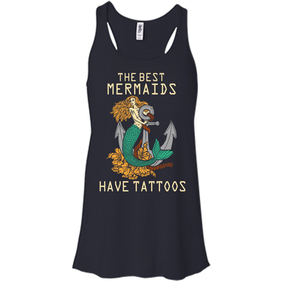 The Best Mermaids Have Tattoos-T-Shirt & Hoodie-Women's Flowy Racerback Tank-Midnight