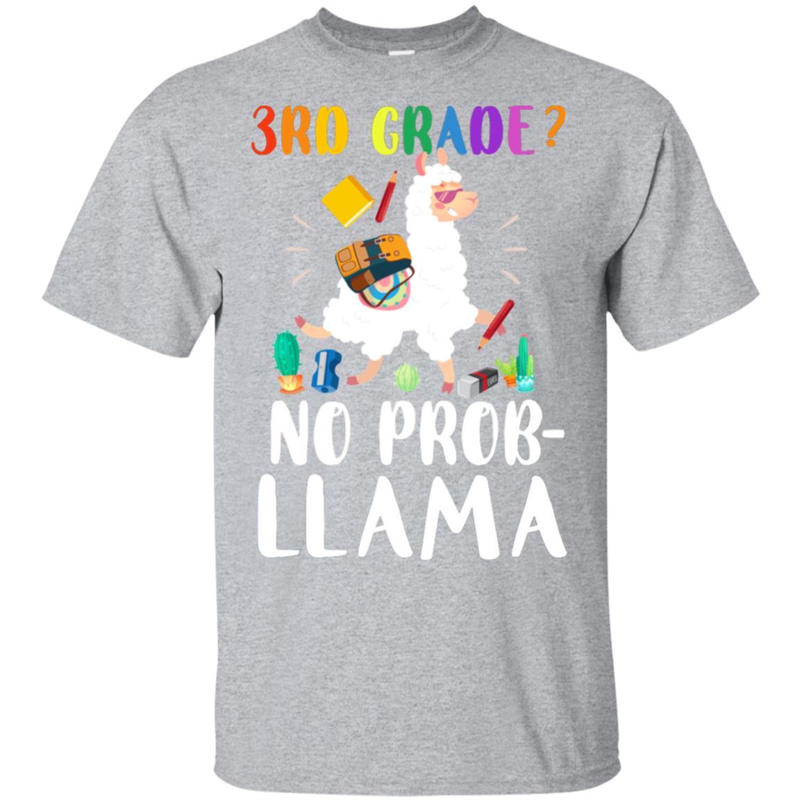 3rd Grade No Prob Llama Funny First Day Of School-T-Shirt & Hoodie-Classic T-Shirt-Sport Grey