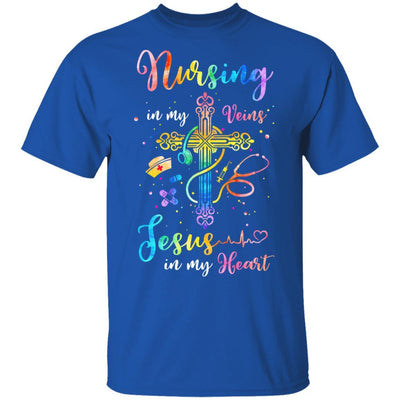 Nursing In My Veins Jesus In My Heart-T-Shirt & Hoodie-Classic T-Shirt-Royal