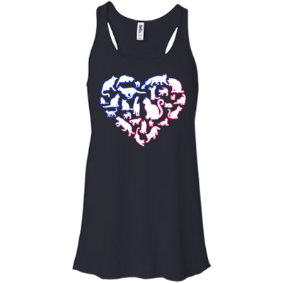 I Love My Cat Love Cats-T-Shirt & Hoodie-Women's Flowy Racerback Tank-Midnight