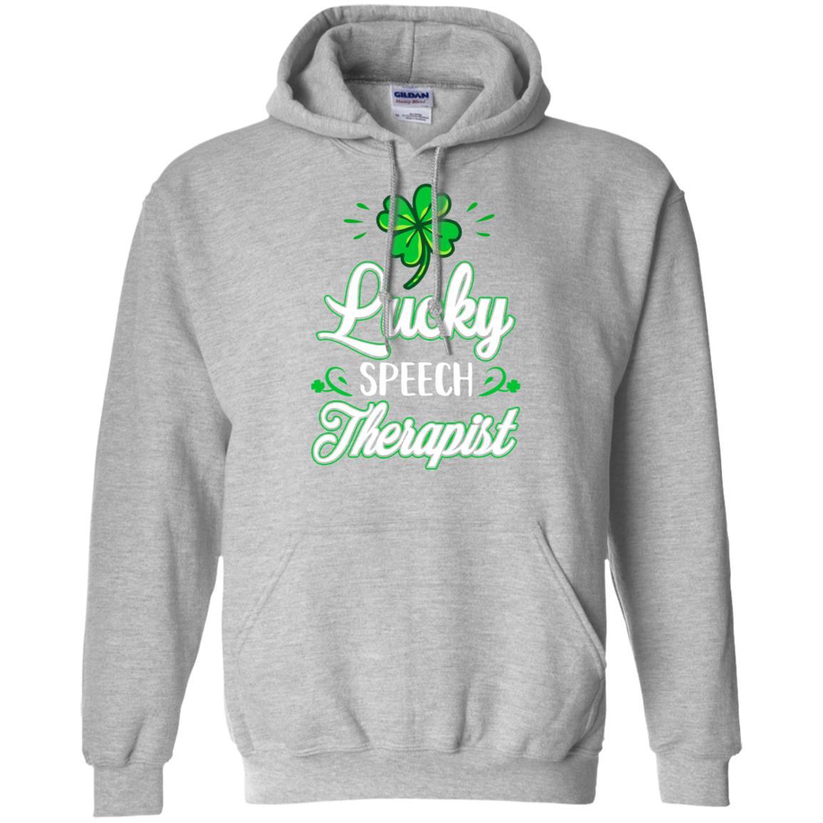 Lucky Speech Therapist St Patricks Day School Teacher-T-Shirt & Hoodie-Pullover Hoodie-Sport Grey