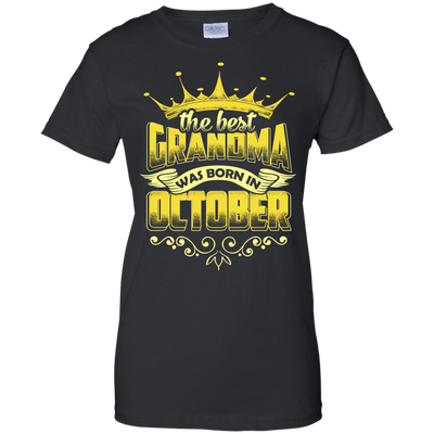 The Best Grandma Was Born In October-T-Shirt & Hoodie-Women's T-Shirt-Black