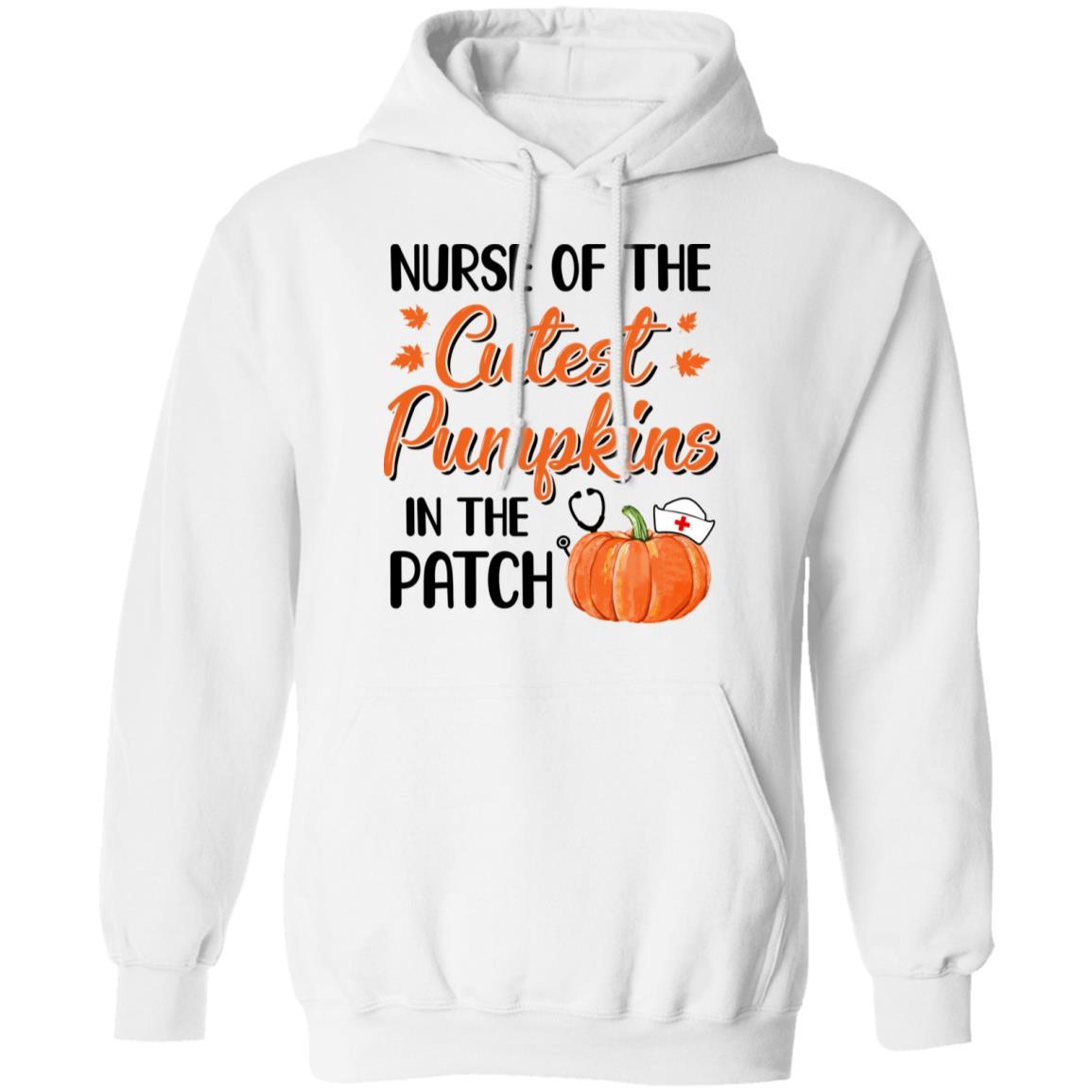 Nurse Of The Cutest Pumpkins In The Patch Halloween Gift-T-Shirt & Hoodie-Pullover Hoodie-White