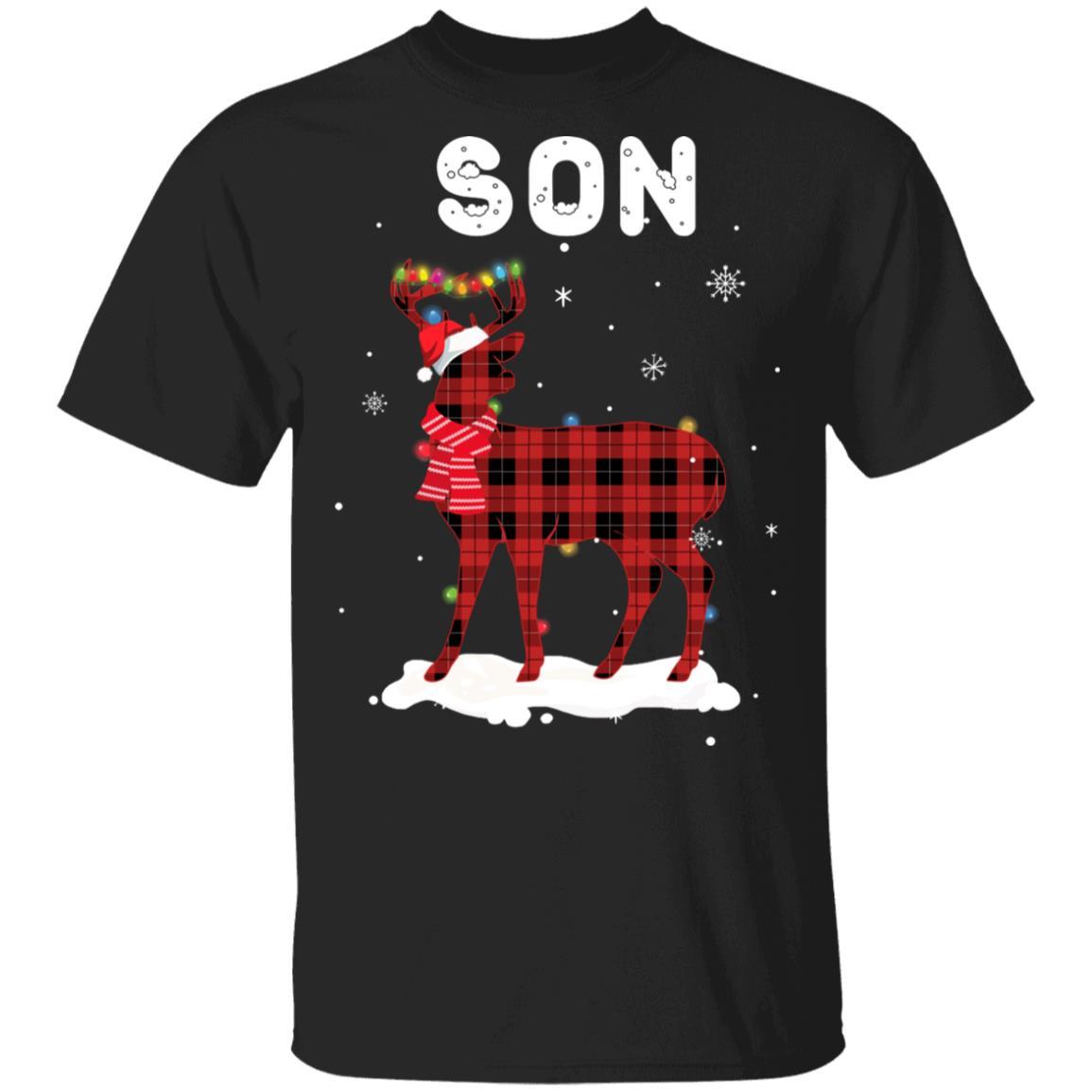 Son Deer Red Plaid Christmas Family Matching Pajamas