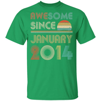 Awesome Since January 2014 Vintage 7th Birthday Gifts Youth-Youth Shirt-Youth T-Shirt-Irish Green