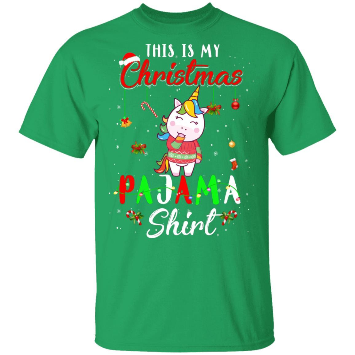 This Is My Christmas Pajama Unicorn Christmas Gifts-T-Shirt & Sweatshirt-Classic T-Shirt-Irish Green