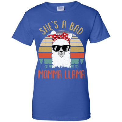 Vintage Funny Shirt She's A Bad Momma Llama-T-Shirt & Hoodie-Women's T-Shirt-Royal
