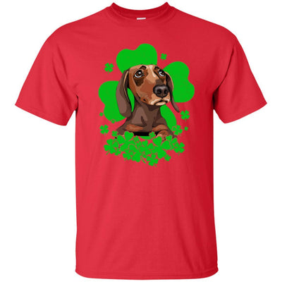 Dachshund St. Patrick's Day Clovers-T-Shirt & Hoodie-Classic T-Shirt-Red