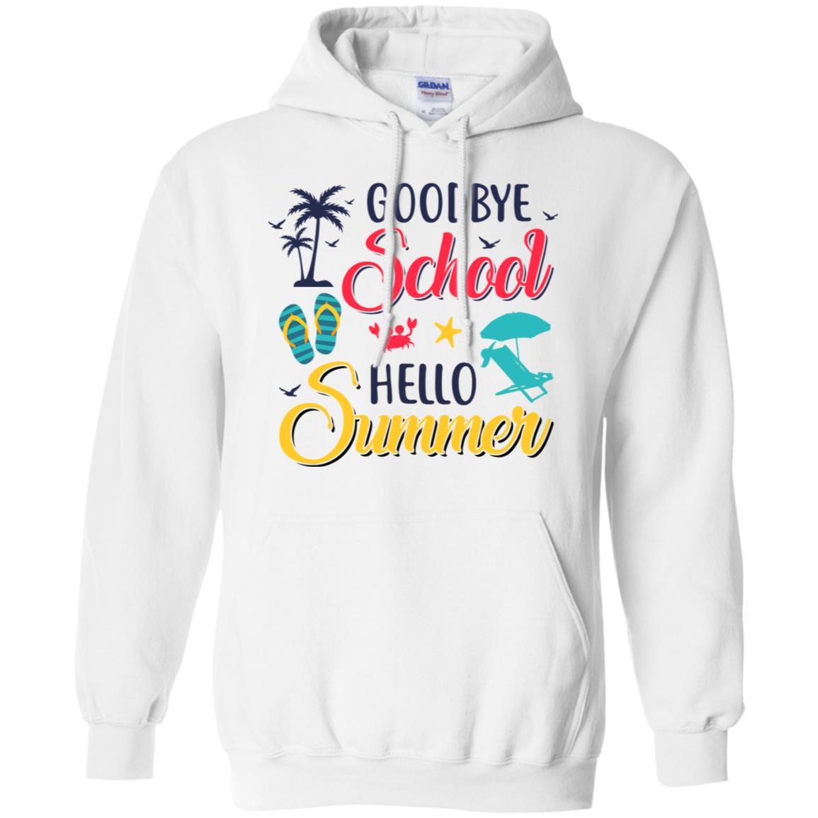 Goodbye School Hello Summer Vintage Retro Style-T-Shirt & Hoodie-Pullover Hoodie-White