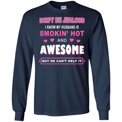 Don't Be Jealous - HUSBAND AWESOME-T-Shirt & Hoodie-Long Sleeve T-Shirt-Navy