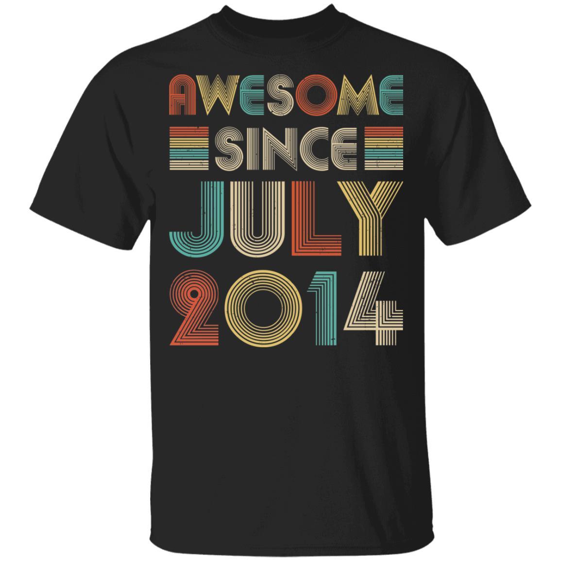Awesome Since July 2014 Vintage 7th Birthday Gifts Youth-Youth Shirt-Youth T-Shirt-Black