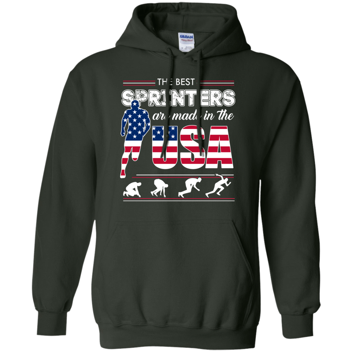 The Best Sprinters USA-T-Shirt & Hoodie-Pullover Hoodie-Forest Green