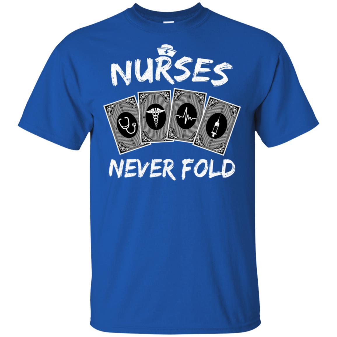 Nurses Never Fold Funny Dont Play Cards-T-Shirt & Hoodie-Classic T-Shirt-Royal
