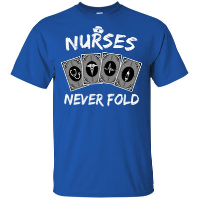 Nurses Never Fold Funny Dont Play Cards-T-Shirt & Hoodie-Classic T-Shirt-Royal