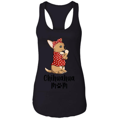 I Love Mom Chihuahua Mom Dog Lover Gifts-T-Shirt & Tank Top-Women's Ideal Racerback Tank-Black