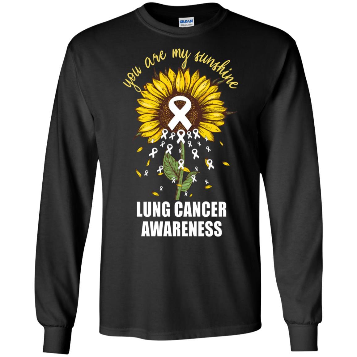 You Are My Sunshine Lung Cancer Awareness-T-Shirt & Hoodie-Long Sleeve T-Shirt-Black