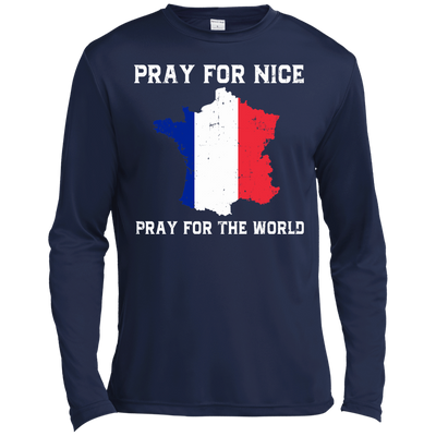 PRAY FOR NICE , PRAY FOR THE WORD-T-Shirt & Hoodie-Long Sleeve T-Shirt-Navy
