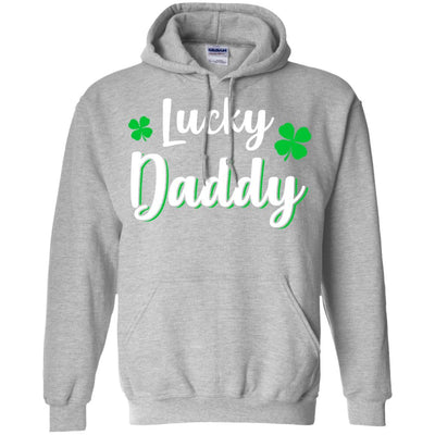 Luckiest Lucky Daddy St Patricks Day-T-Shirt & Hoodie-Pullover Hoodie-Sport Grey