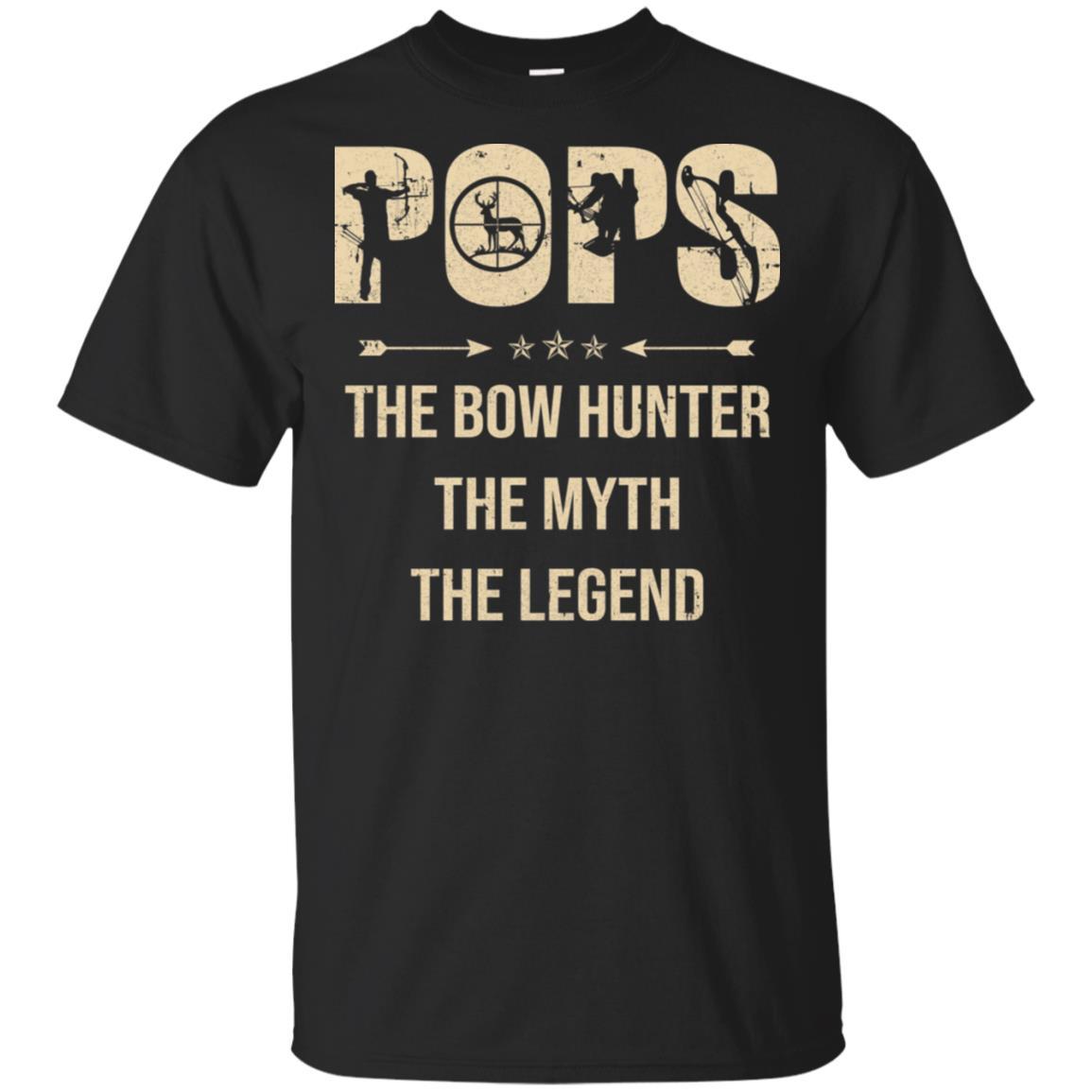 Pops The Bow Hunter The Myth The Legend Funny Hunting-T-Shirt & Hoodie-Classic T-Shirt-Black