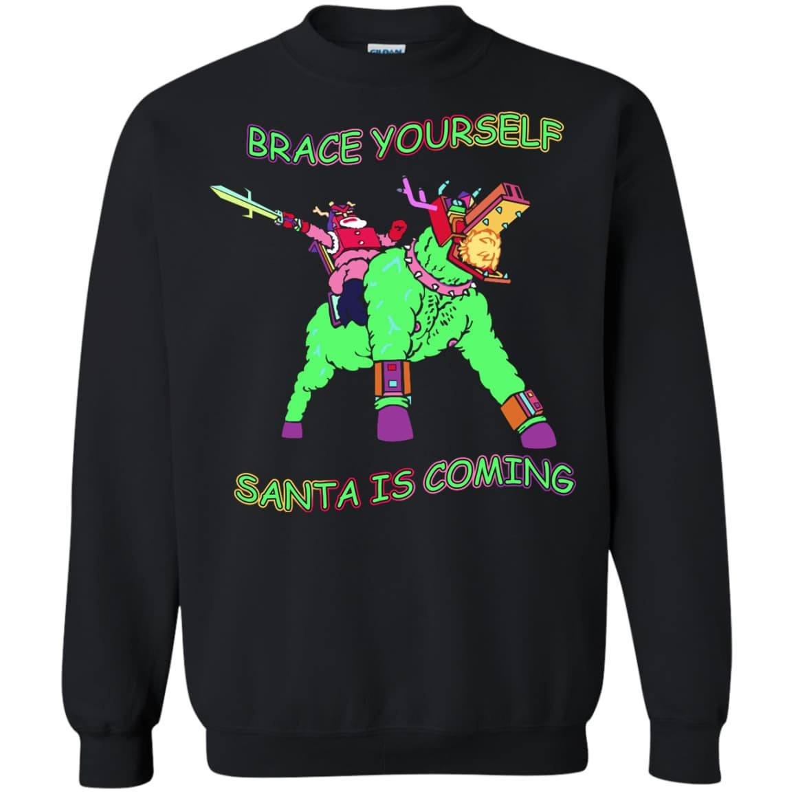 Brace Yourself, Santa Is Coming-T-Shirt & Hoodie-Crewneck Sweatshirt-Black