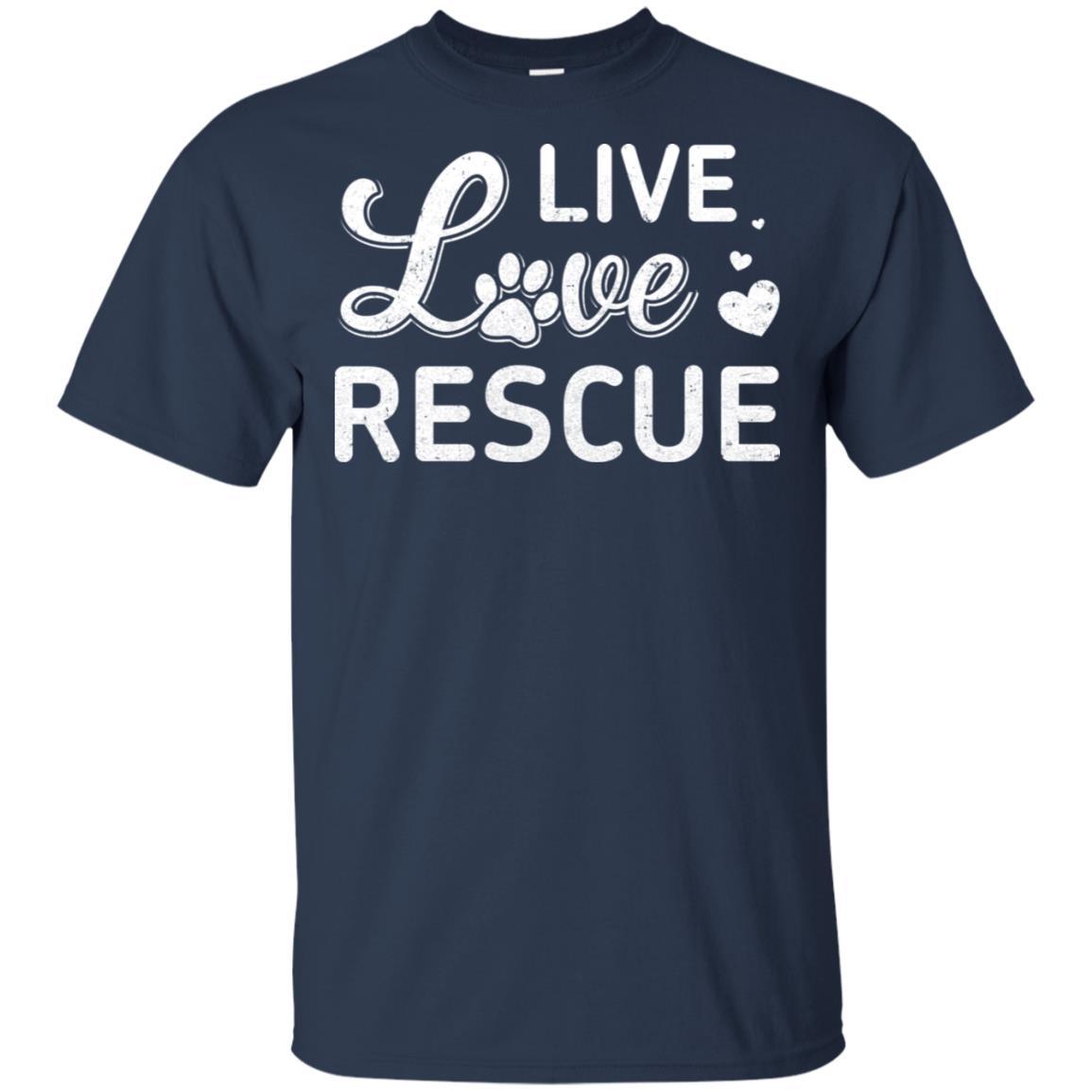 Live Love Rescue Angels Among Us Animal Rescue-T-Shirt & Hoodie-Classic T-Shirt-Navy