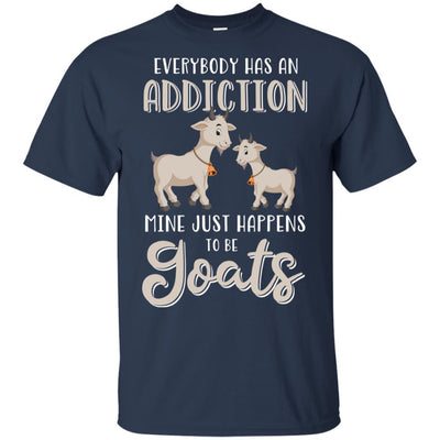 Everybody Has An Addiction Mine Just Happens To Be Goats-T-Shirt & Tank Top-Classic T-Shirt-Navy