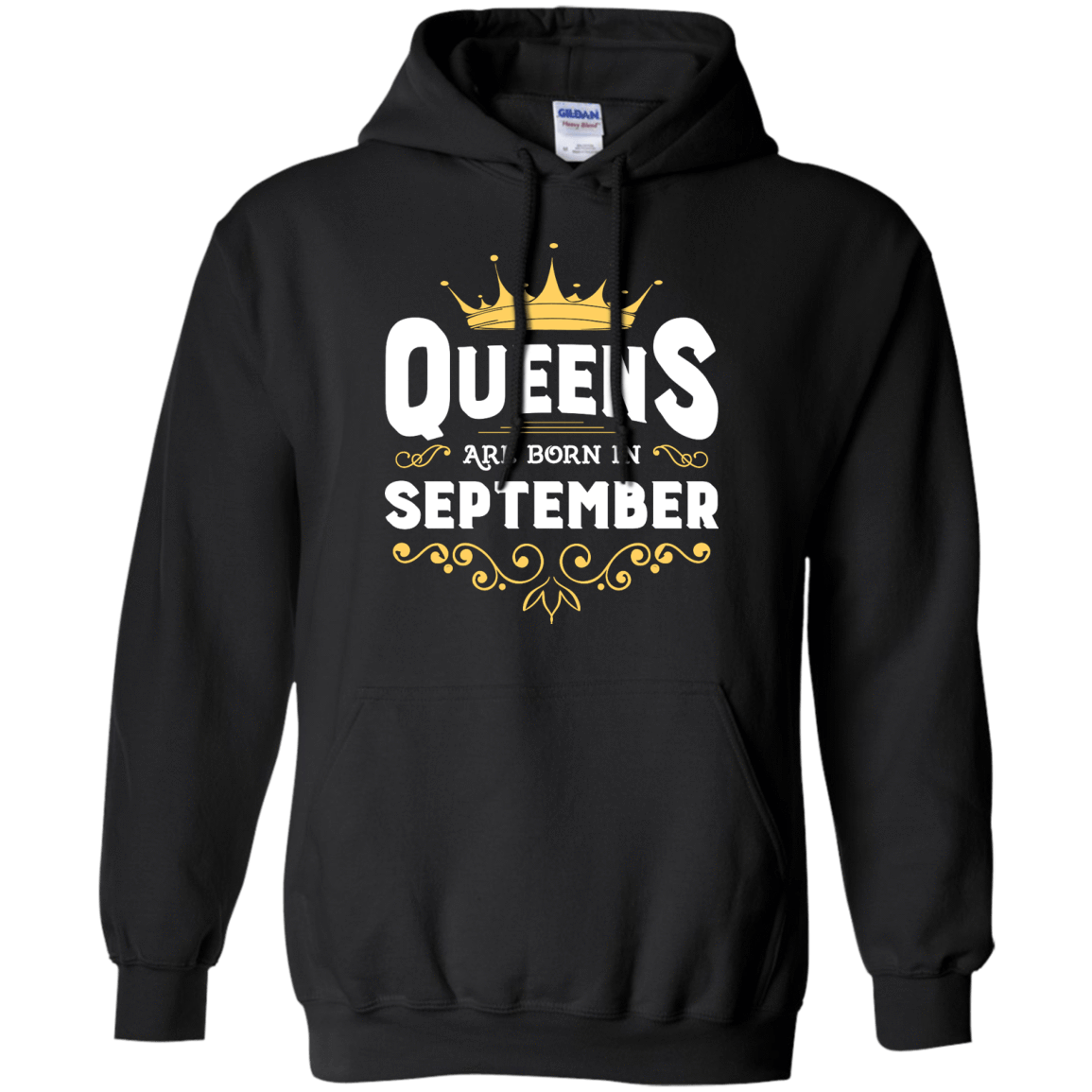 Queens Are Born In September-T-Shirt & Hoodie-Pullover Hoodie-Black