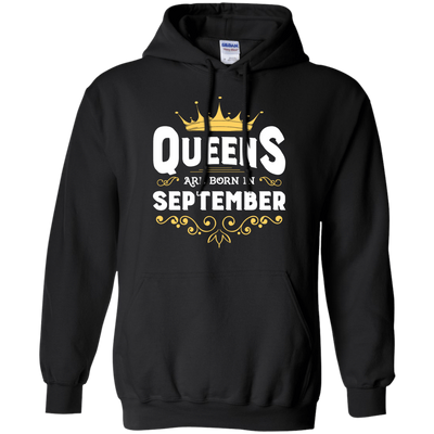 Queens Are Born In September-T-Shirt & Hoodie-Pullover Hoodie-Black