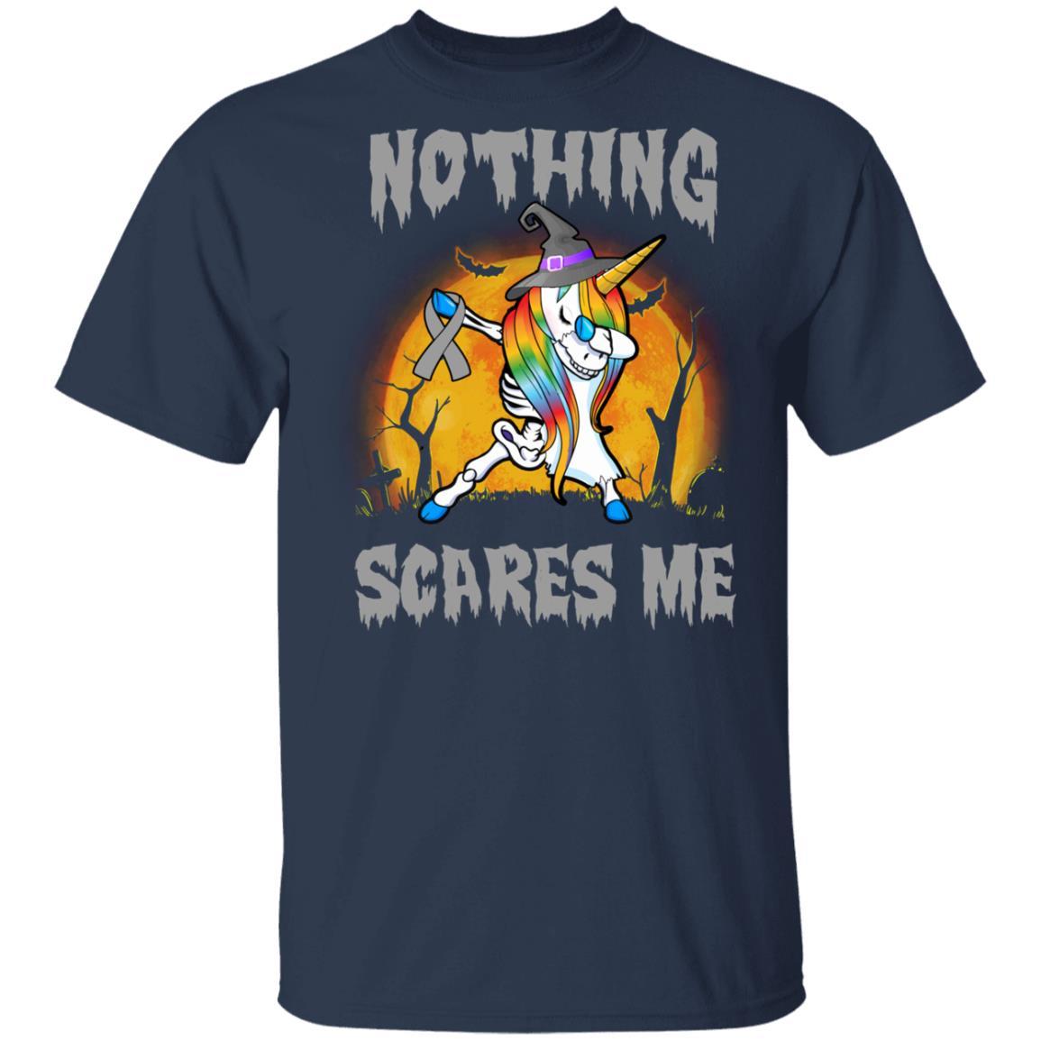 Brain Cancer Dabbing Unicorn Skeleton Halloween Youth-Youth Shirt-Youth T-Shirt-Navy